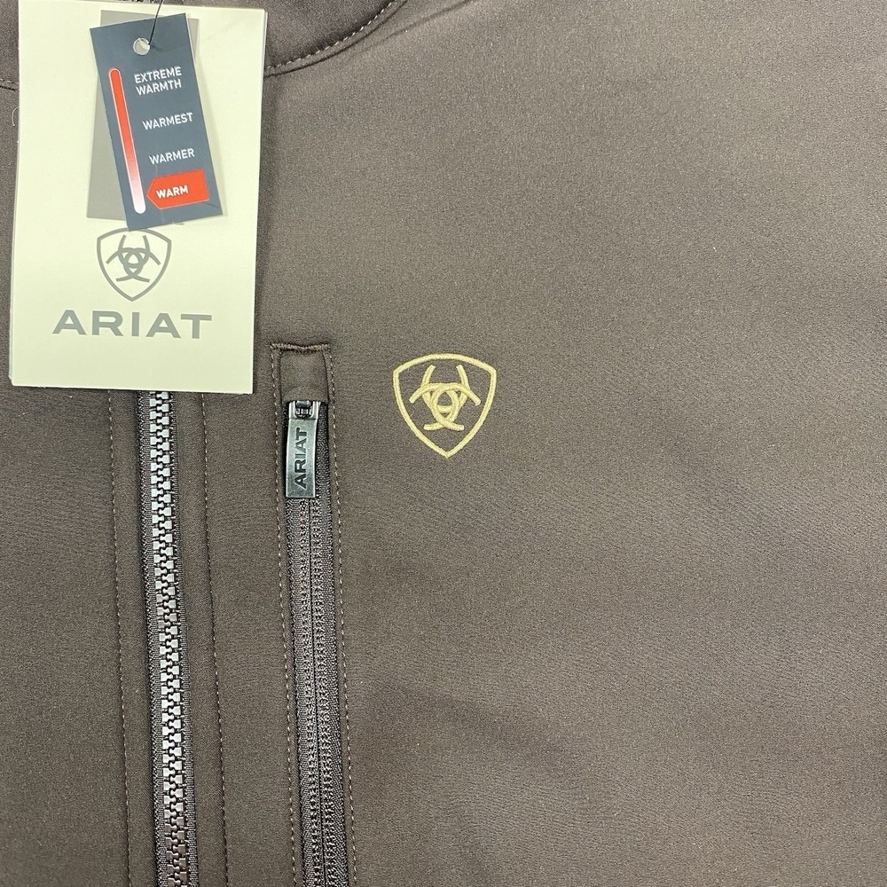 Ariat Logo Softshell Jacket Mens Extra Large Brown Full Zip Conceal Carry - Picture 4 of 13